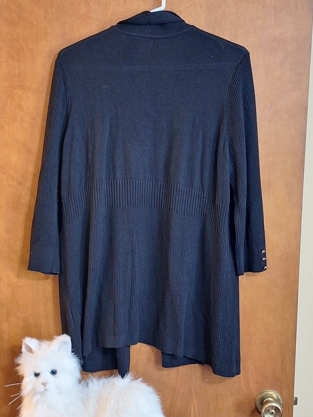 212 Collection Black Open-Front Ribbed Cardigan - Picture 2 of 2